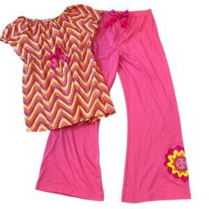 American Girl Beforever Girls Julie Pajamas Large (14/16) Zigzag Top & Pink Pant